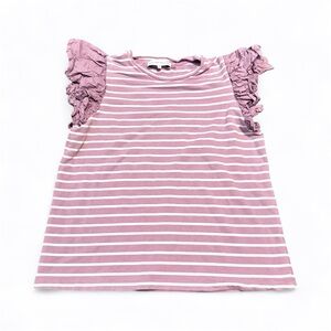 English Factory Lavender and White Striped Top M Medium